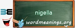 WordMeaning blackboard for nigella